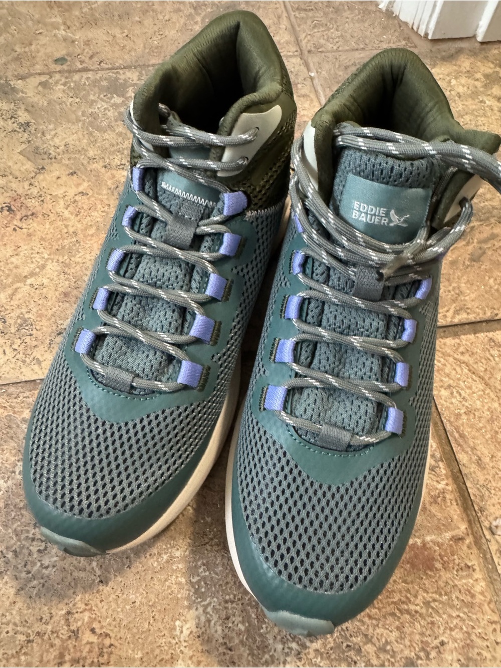 Eddie Bauer Teal and Olive Breathable Trail Sneakers